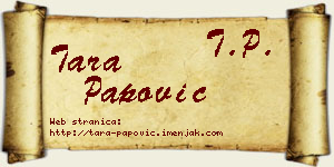 Tara Papović vizit kartica